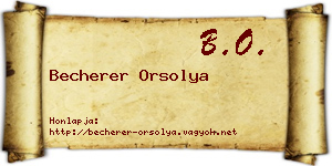 Becherer Orsolya névjegykártya